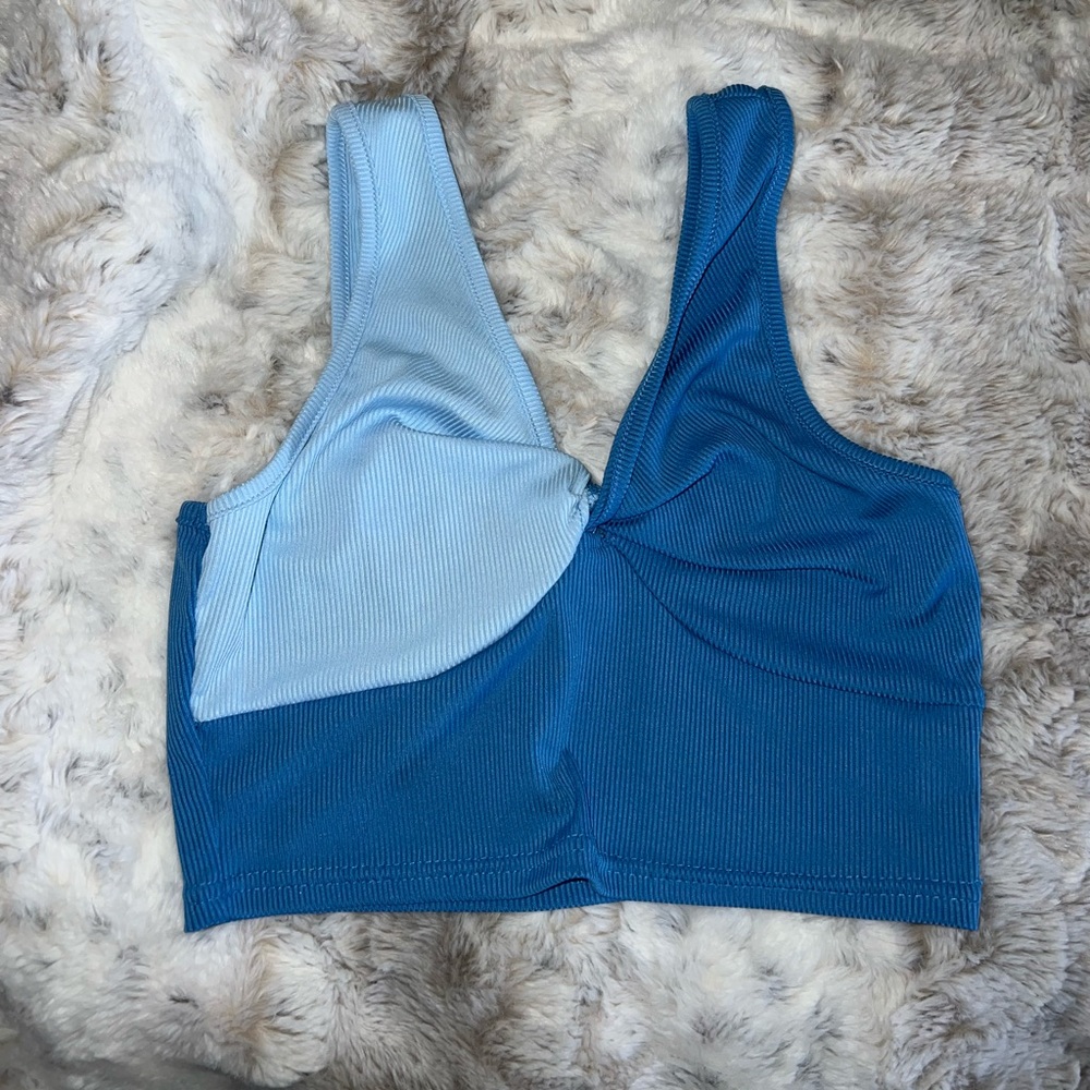 Blue SHEIN tank crop top, size small